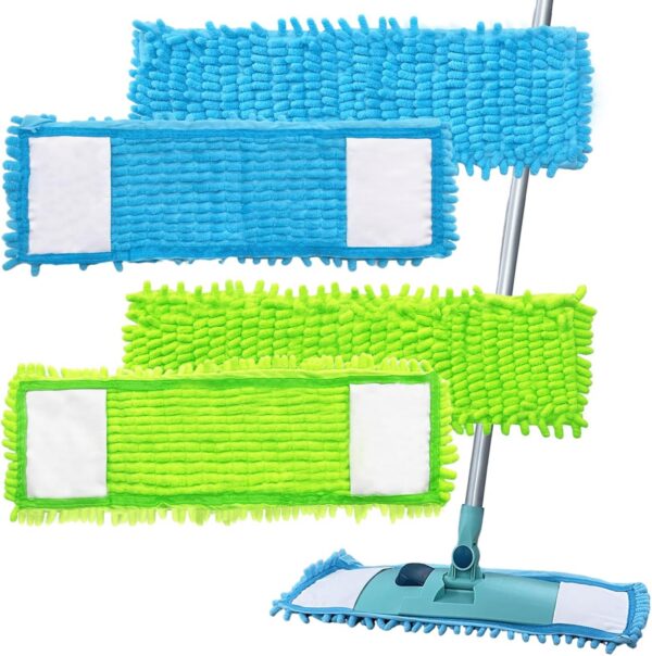 Replacent Wet Mopping Pad & Washable Dry Sweeping Cloths for Hardwood Floor/Tile/Marble Cleaning