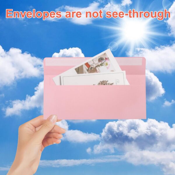 200 PCS Colorful Envelopes, #10 Business Mailing Envelopes Self Seal Square Flap for Letter, Invitations, Office, Size 4 1/8 X 9 陆 Inch - 图片 2