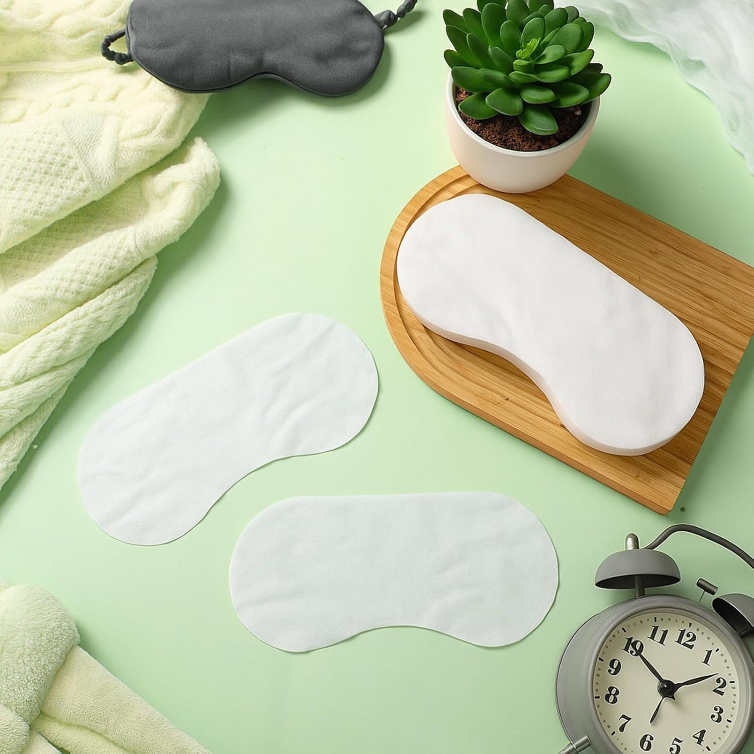 300 Pcs Disposable Eye Pillow Covers Care Cotton Sheet, Facial Eye Covers Spa Cotton Paper, Cosmetic Facial Paper Sheet Nose Face Pads, - 图片 4