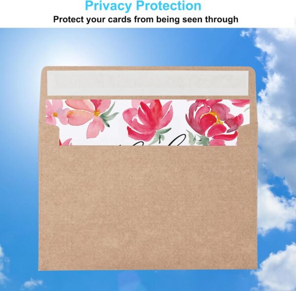 100 Pack 4x6 Envelopes for Invitations, Brown Kraft Envelopes - 图片 3