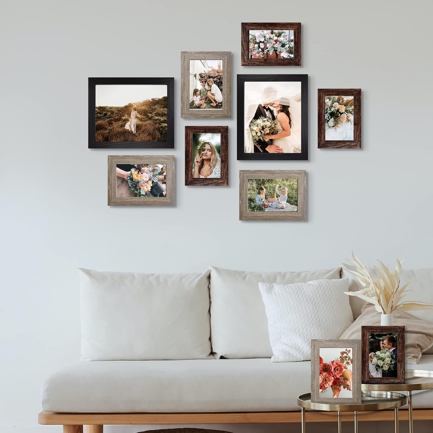 Picture Frames Collage Wall Decor 10-Pack, Gallery Wall Frame Set with 8x10 5x7 4x6 Frames in 3 Different Finishes - 图片 4