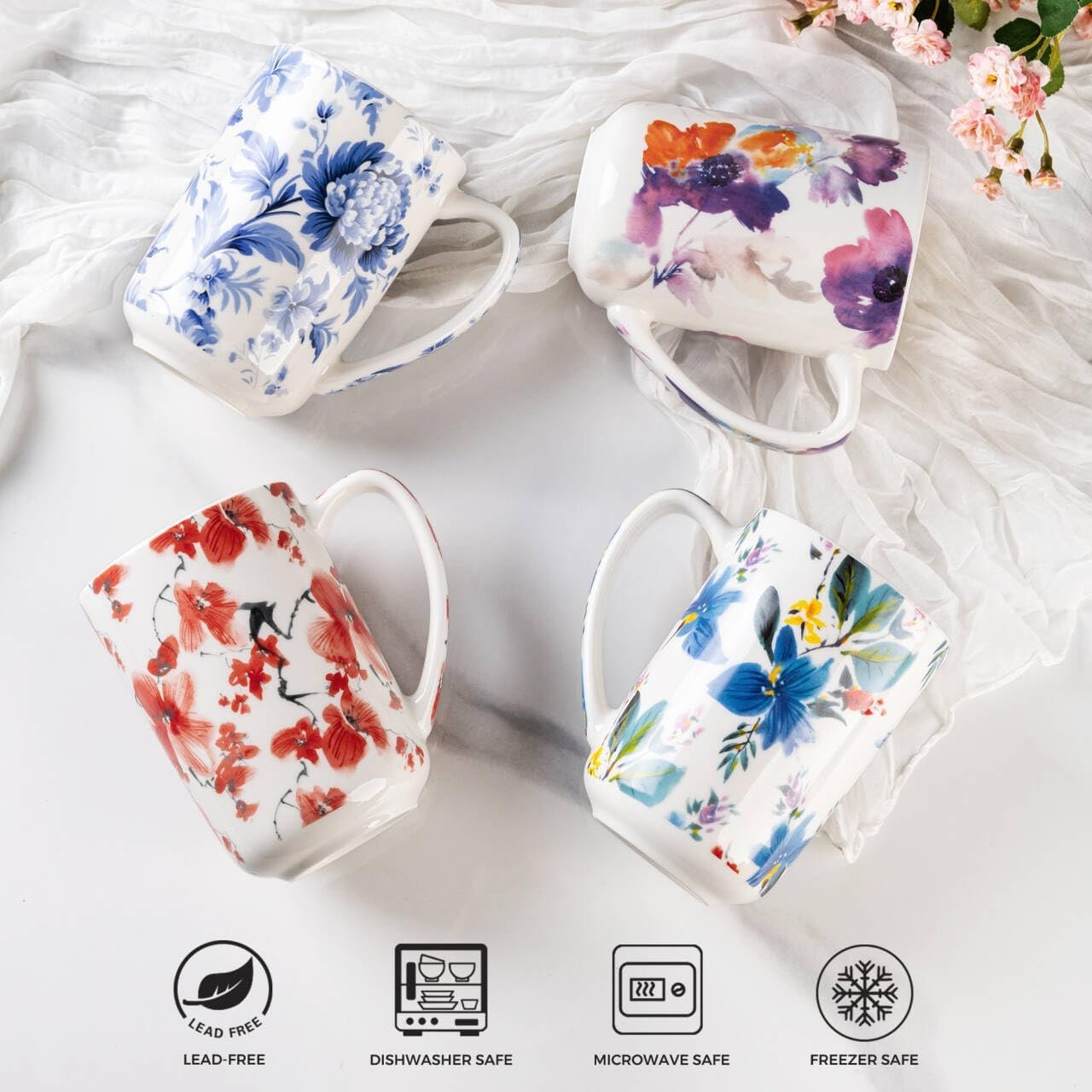 Tea Mug with Infuser and Lids, 18 Oz Coffee Cup Strainer with Bag Holder for Loose Leaf Tea, Steeping Coffee Mug for House-warming Wedding Birthday Gift - 图片 4