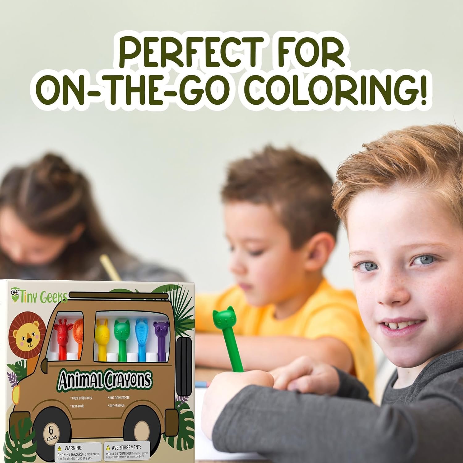 6 Animal Shaped Crayons - Non Toxic Crayons for Toddlers - Washable - 图片 4