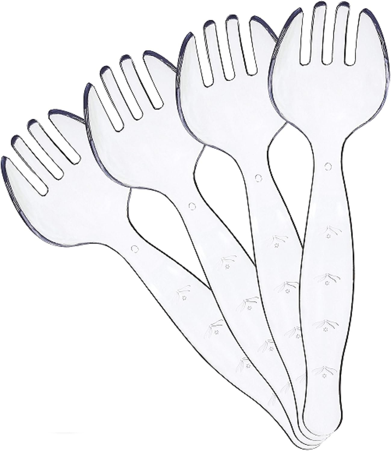 Disposable Plastic Serving Forks Durable Heavy Duty Premium Serving Utensils Clear Pack of 4
