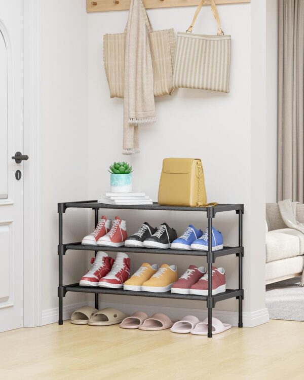 Non-Woven Shoe Rack Shelf, Shoe Organizer for Closet, Entryway, Garage & Corridor, Stackable Shoe Shelves - 图片 3