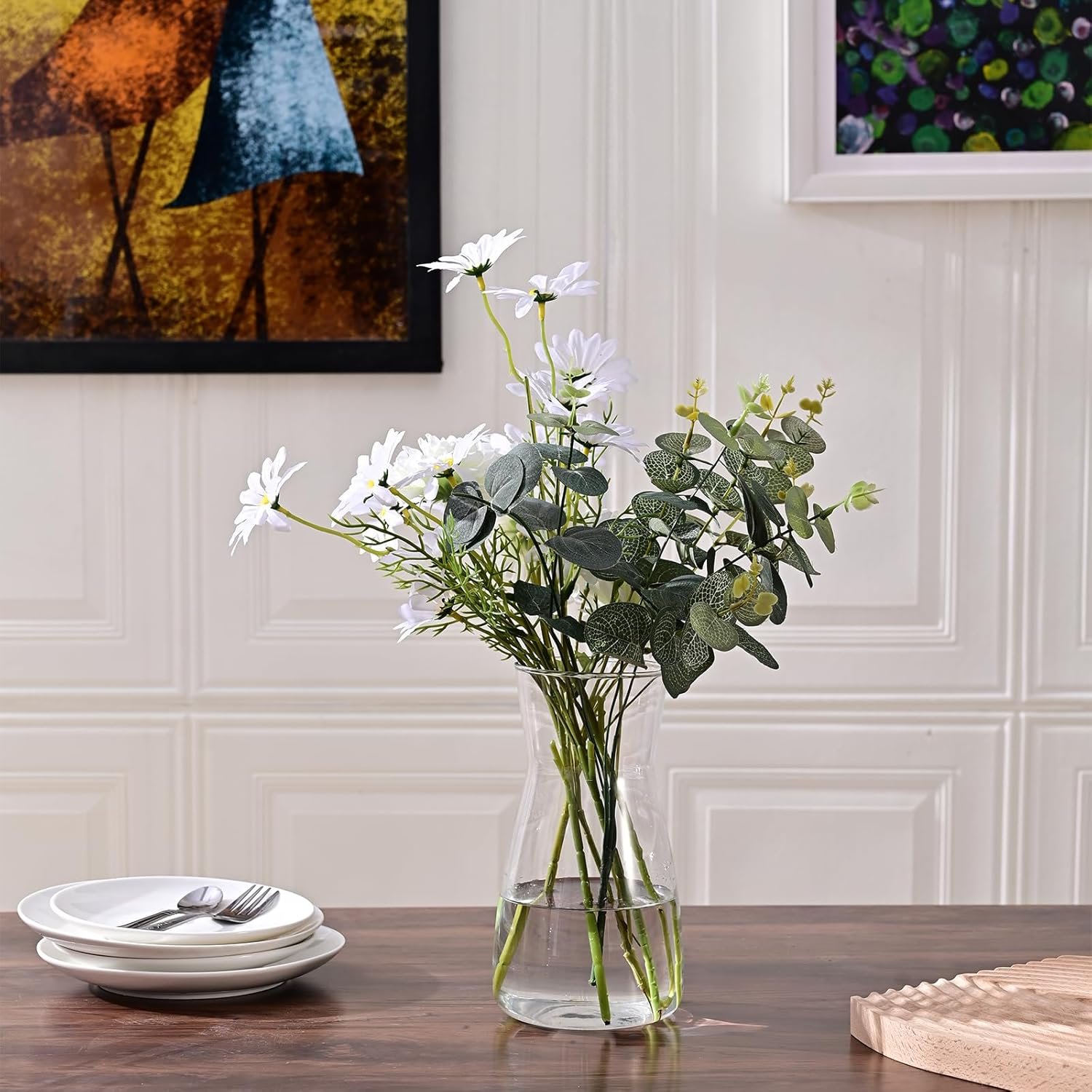 Gute Glass Vases for Decor, Modern Decorative Flower Vase Centerpieces Table Home Indoor Desk Decor - 图片 4