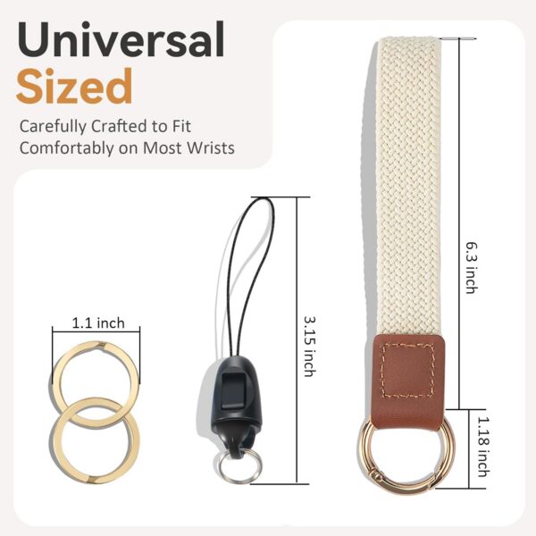 Wrist Lanyard, Stretchy Wristlet Keychain Lanyards, Cute Key Lanyard for Women Men - 图片 4