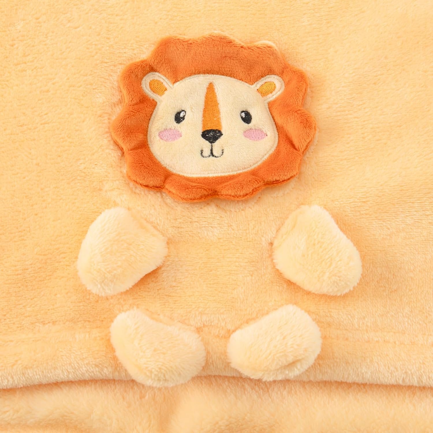 Foldable Lion Shape Plush Blanket, Super Soft Warm Breathable Receiving Blankets Newborn Nursery Swaddle Blankets Gifts for Crib - 图片 2