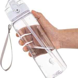 17oz Kids Water Bottle for School - Motivational With Silicone Straw, Leak-Proof Tritan BPA-Free, Reusable for Girls Boys, Clear