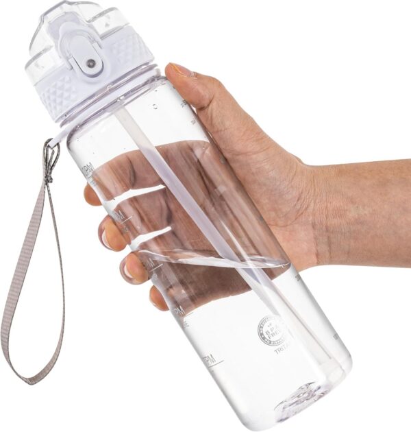 17oz Kids Water Bottle for School - Motivational With Silicone Straw, Leak-Proof Tritan BPA-Free, Reusable for Girls Boys, Clear