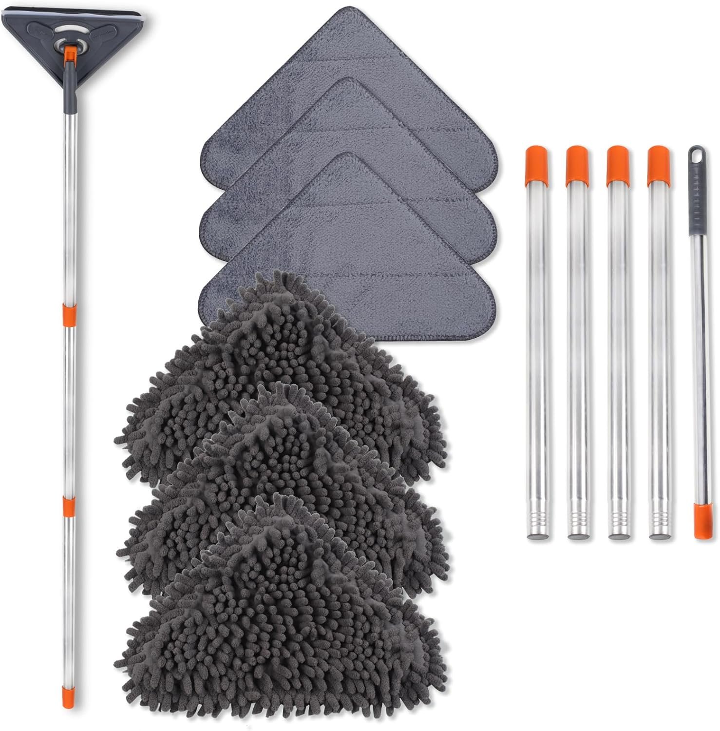Wall Cleaner Mop with 79 Inches Long Handle, 360° Wall Washer Cleaner Tool for Walls/Ceiling