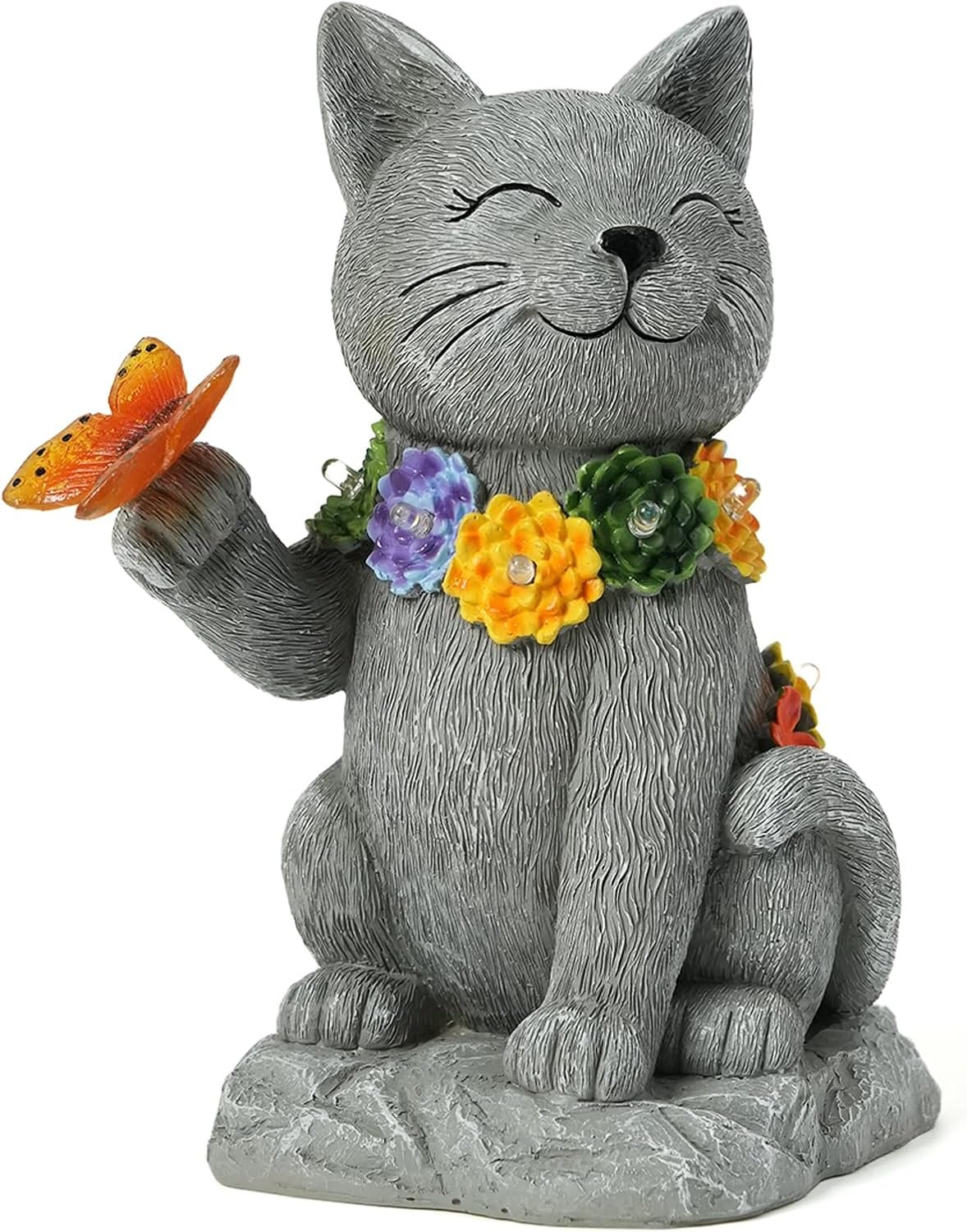 Outdoor Solar Cat Garden Statue -Suitable for Lawn Decoration, Porch,Yard Decorations Outdoor