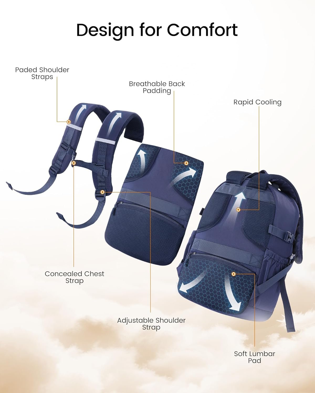 School Backpack for Girls with Large Tumbler Holder Pockets, Student Cute Bookbag 15.6 inch Laptop Daypack - 图片 4