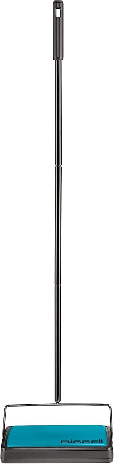 "Compact Carpet & Floor Sweeper, Teal "