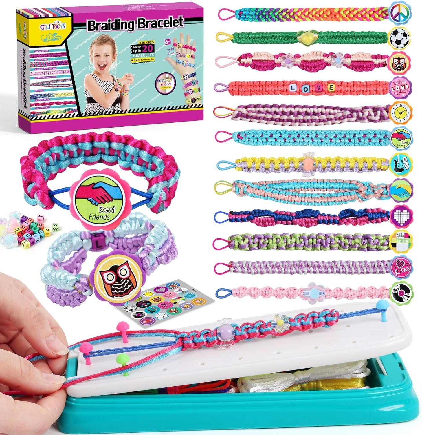 Friendship Bracelet Making Kit for Girls Age 8-12 – DIY Arts and Crafts Toys – Best Christmas Birthday Gifts Ideas for Girls 7 8 9 10 11 Years Old - 图片 2