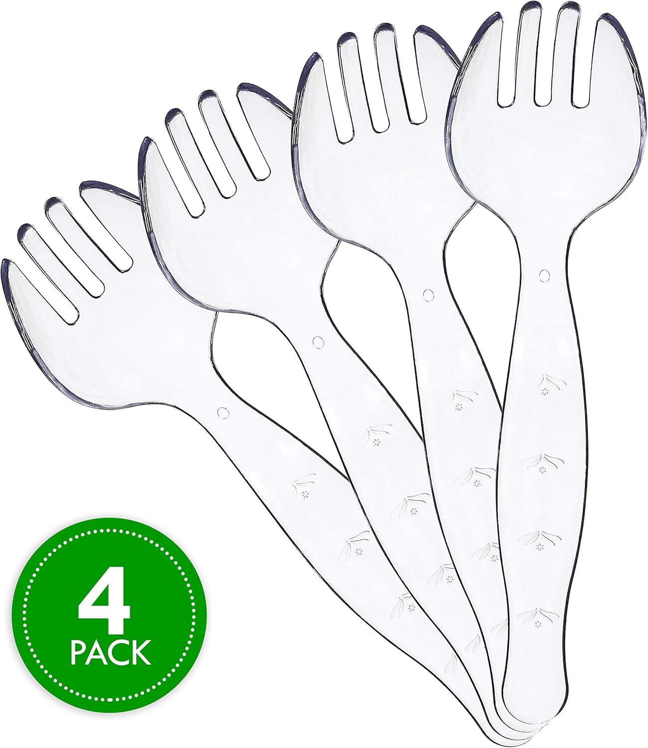 Disposable Plastic Serving Forks Durable Heavy Duty Premium Serving Utensils Clear Pack of 4 - 图片 3