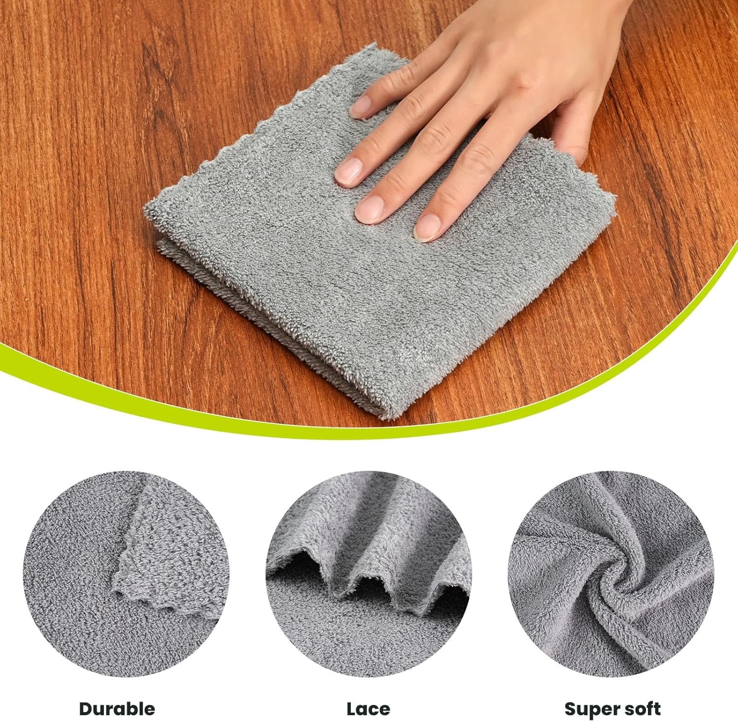 12 Pack Cleaning Cloth,Ultra Soft Absorbent Quick Drying Microfiber Cleaning rags - 图片 2