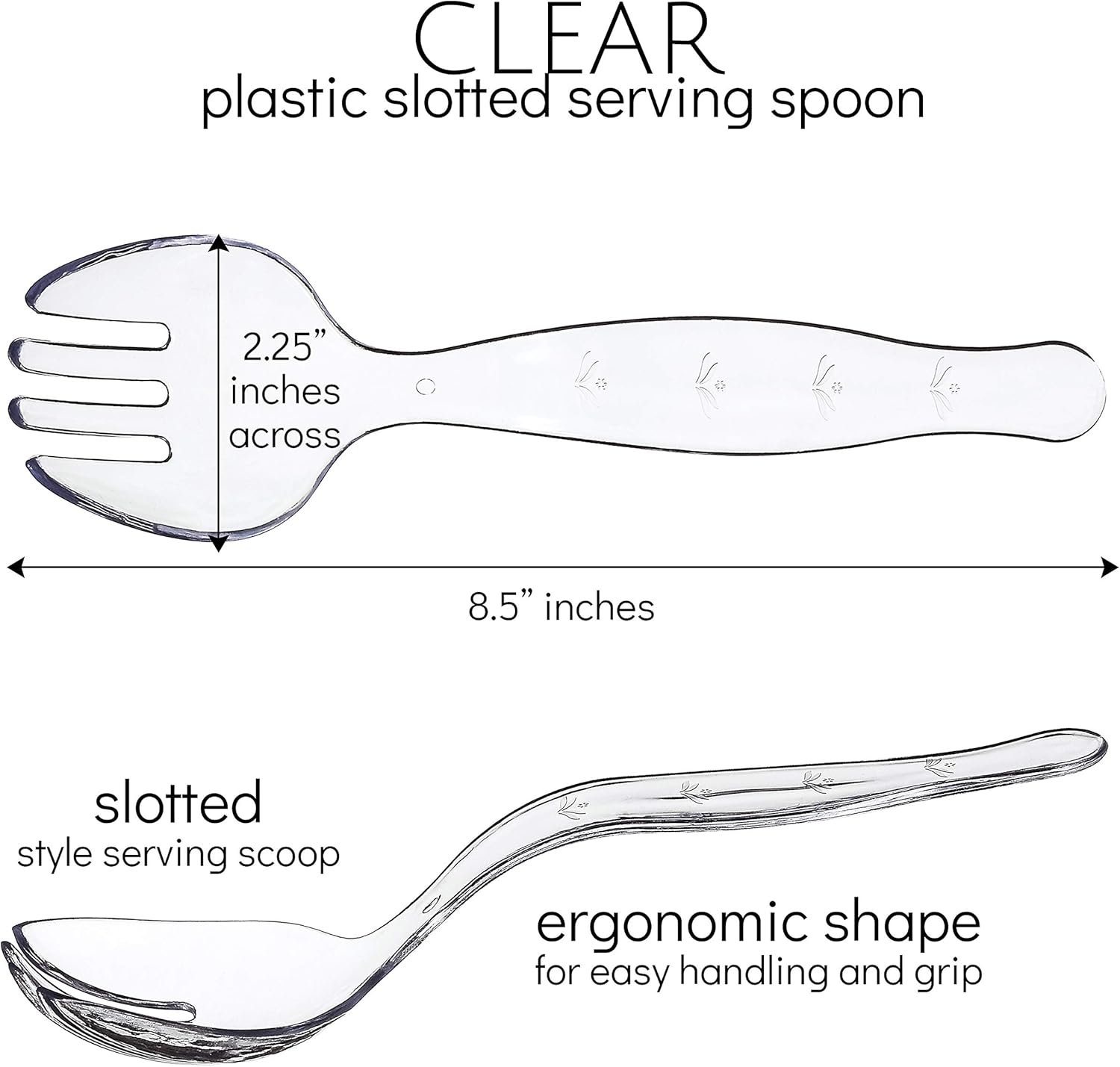 Disposable Plastic Serving Forks Durable Heavy Duty Premium Serving Utensils Clear Pack of 4 - 图片 2