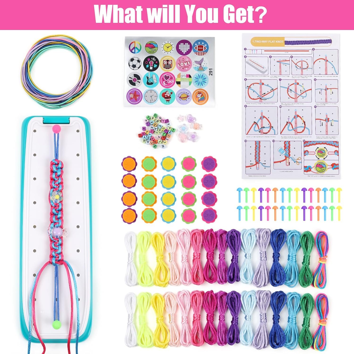 Friendship Bracelet Making Kit for Girls Age 8-12 – DIY Arts and Crafts Toys – Best Christmas Birthday Gifts Ideas for Girls 7 8 9 10 11 Years Old