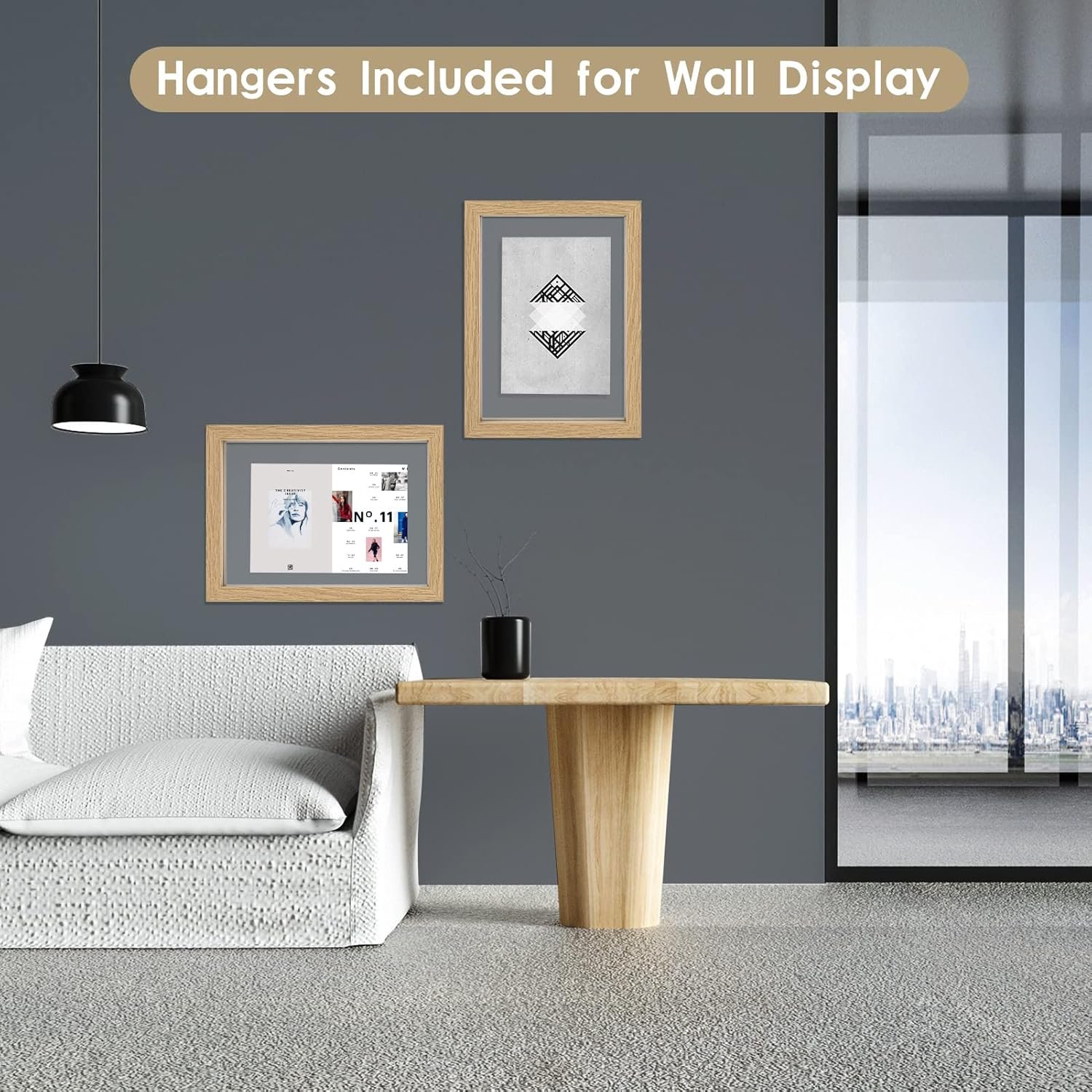 Double Glass Rustic Photo Frame for Wall Hanging or Tabletop Standing - 图片 2