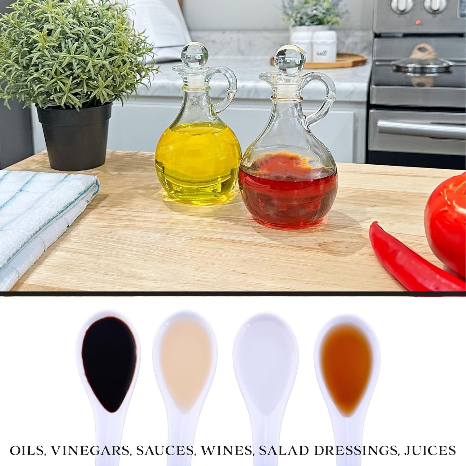 8oz Round Oil Dispensers / Salad Dressing Bottles with Stoppers - 图片 3