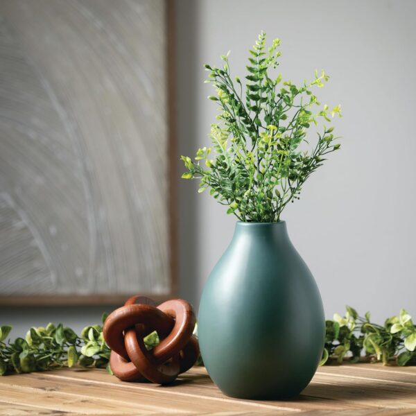 Teal Ceramic Flower Vase 9"" Tall, Versatile Modern Home Decor Vase for Flowers, Decorative Accent for Kitchen, Living Room, Office - 图片 3