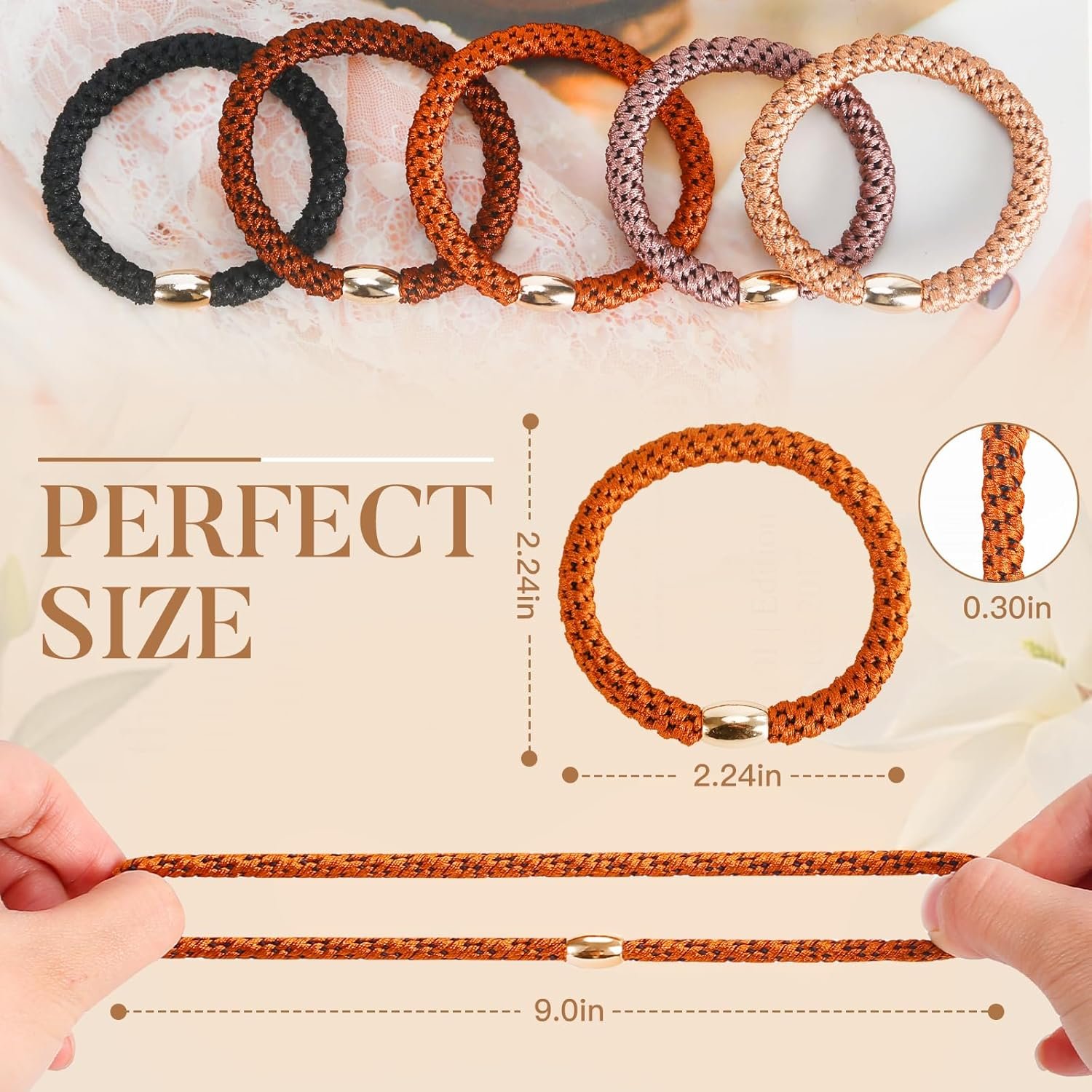 Hair Ties No Damage - 10PCS Ponytail Holders - 图片 4