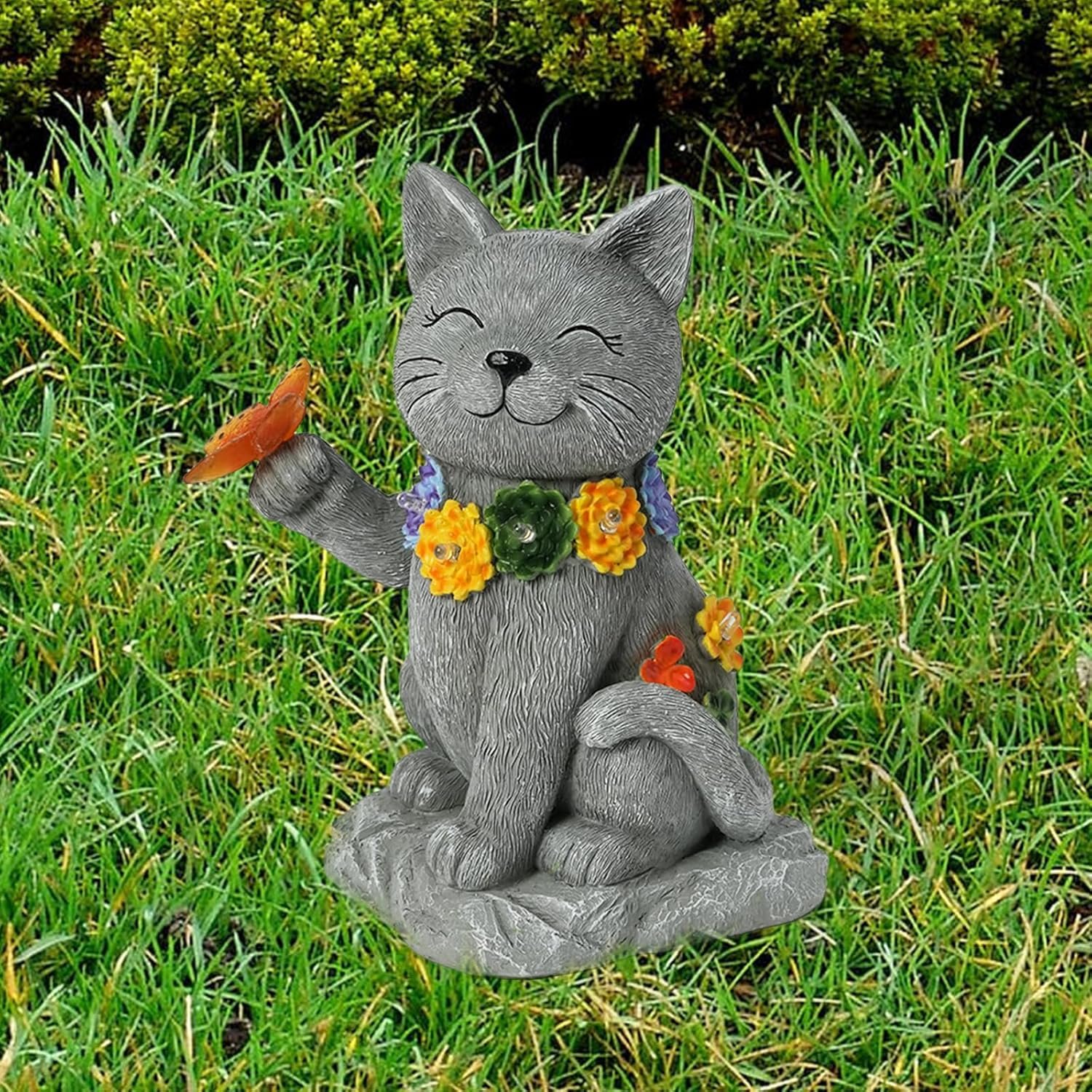 Outdoor Solar Cat Garden Statue -Suitable for Lawn Decoration, Porch,Yard Decorations Outdoor - 图片 4