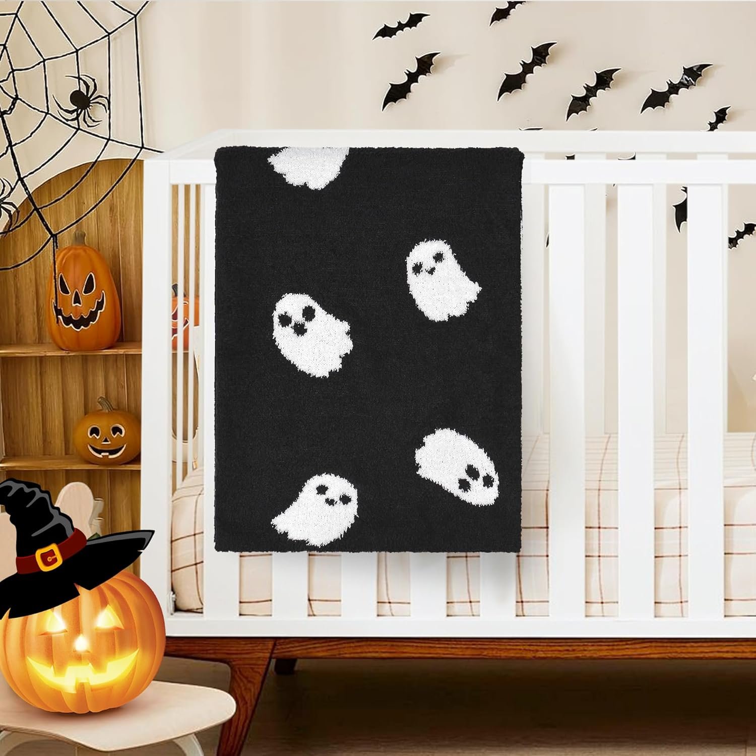 Halloween Decor Soft Baby Blanket Cozy Swaddling Blanket for Newborn - 图片 4