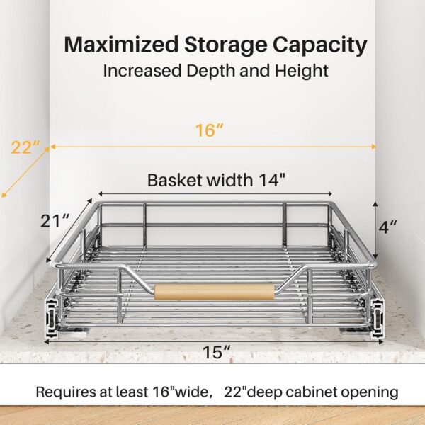 Sliding Lid Holder and Pan Rack in Kitchen, Slide Out inside Cabinet Storage for Pot Lid, Bakeware - 图片 2