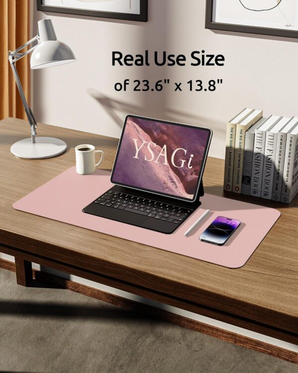 Large Mouse Mat, Non-Slip PU Leather Blotter, Laptop Pad - 图片 3