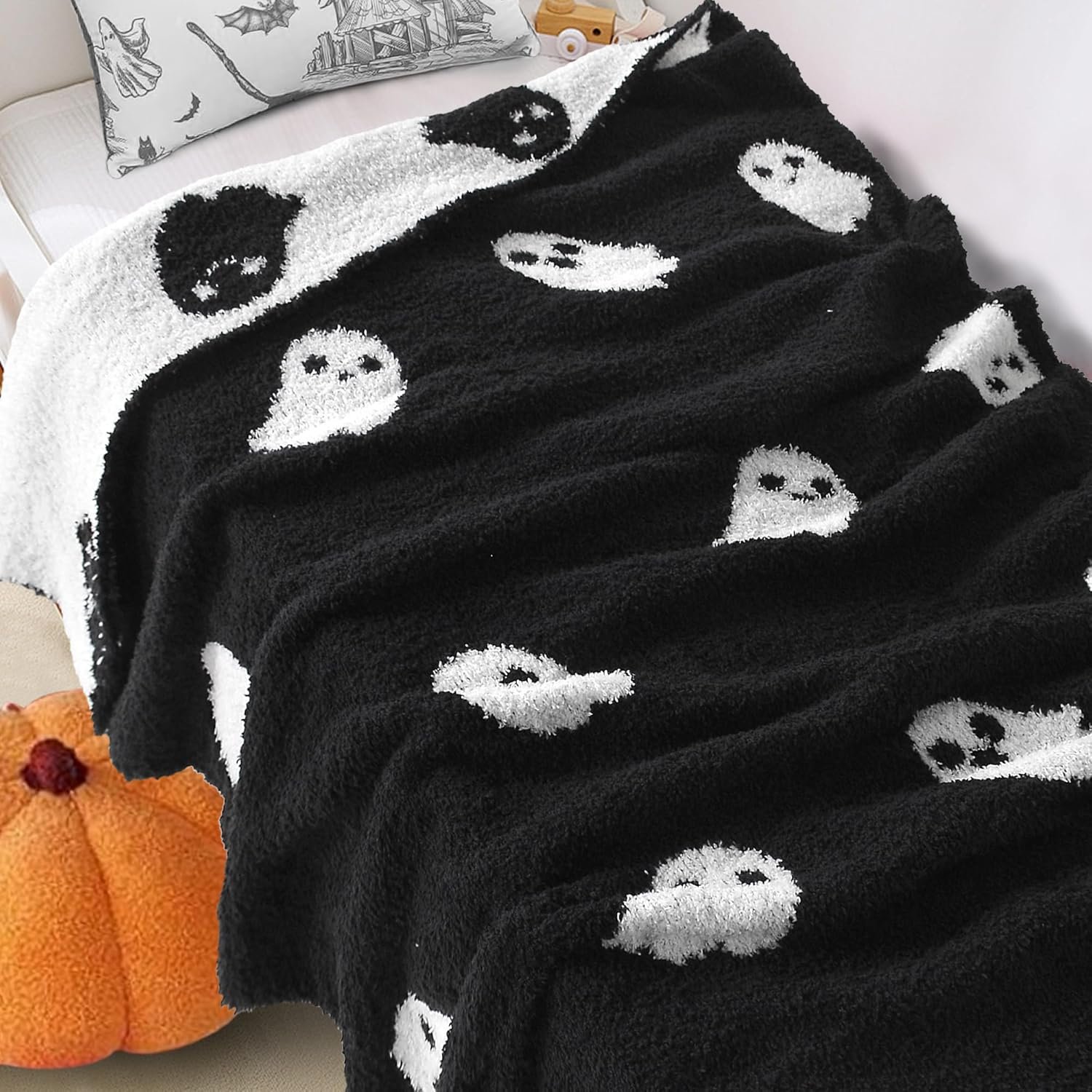 Halloween Decor Soft Baby Blanket Cozy Swaddling Blanket for Newborn - 图片 3