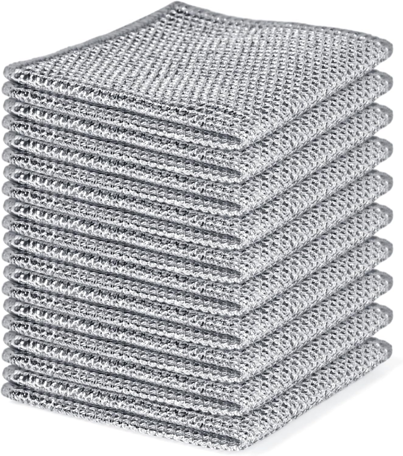 10PCS Set Non-Scratch Steel Wool Dishcloth - Multi Purpose Wire Dishwashing Rags Kitchen