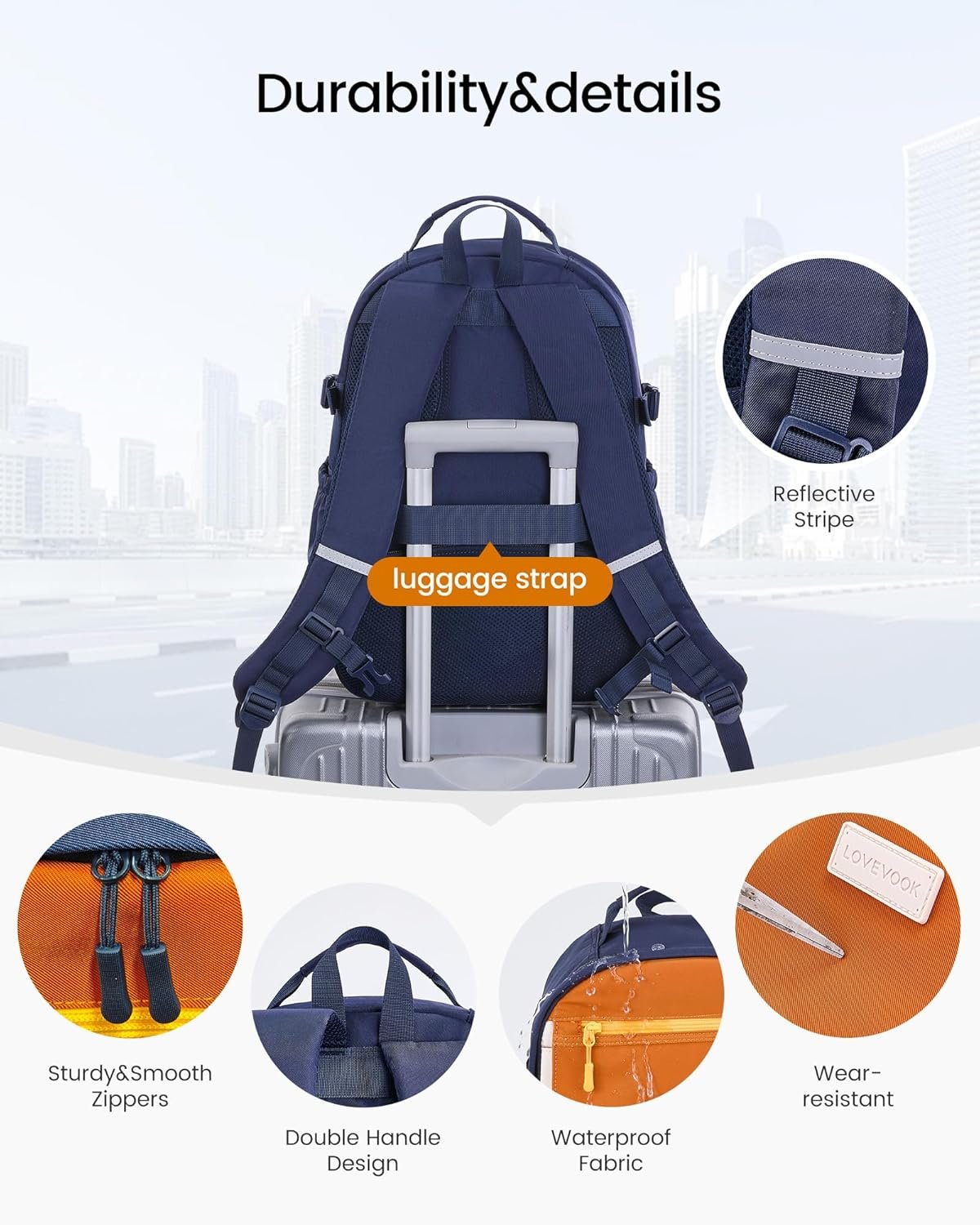 School Backpack for Girls with Large Tumbler Holder Pockets, Student Cute Bookbag 15.6 inch Laptop Daypack - 图片 3