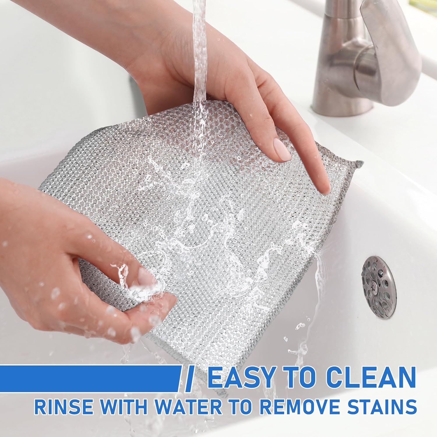 10PCS Set Non-Scratch Steel Wool Dishcloth - Multi Purpose Wire Dishwashing Rags Kitchen - 图片 2