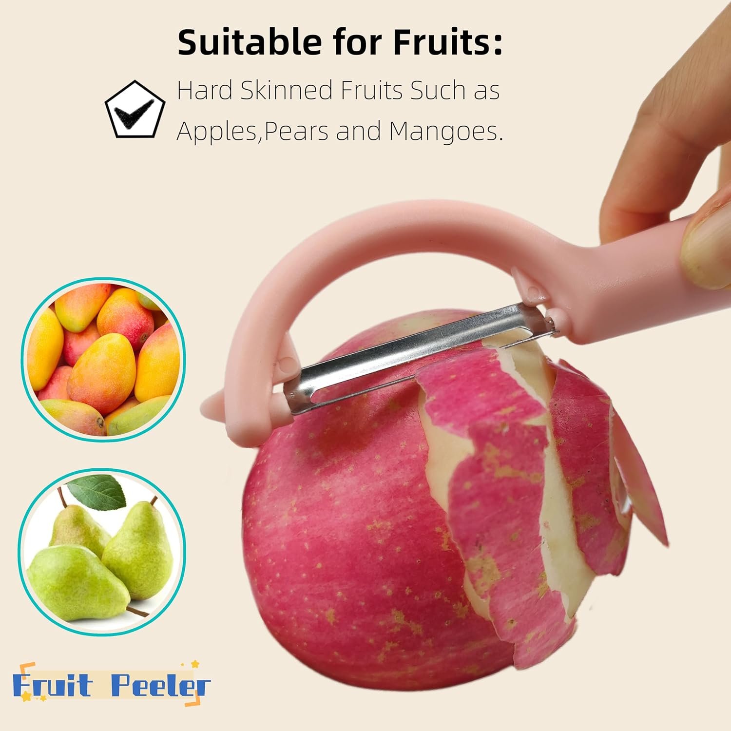 6-Piece Vegetable Peelers for Kitchen,Stainless Steel Apple Peeler Set for Veggie Carrot Fruit Zucchini Cucumber Peeler Sharp Potatoes & Potato Peeler Bulk with Non-Slip Handle - 图片 2