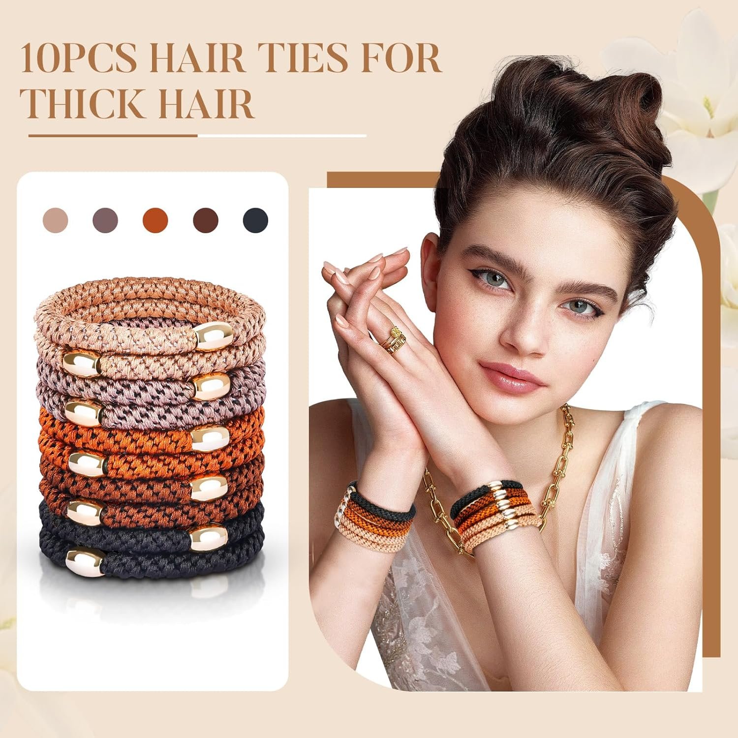Hair Ties No Damage - 10PCS Ponytail Holders - 图片 2