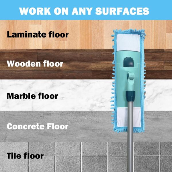 Replacent Wet Mopping Pad & Washable Dry Sweeping Cloths for Hardwood Floor/Tile/Marble Cleaning - 图片 3