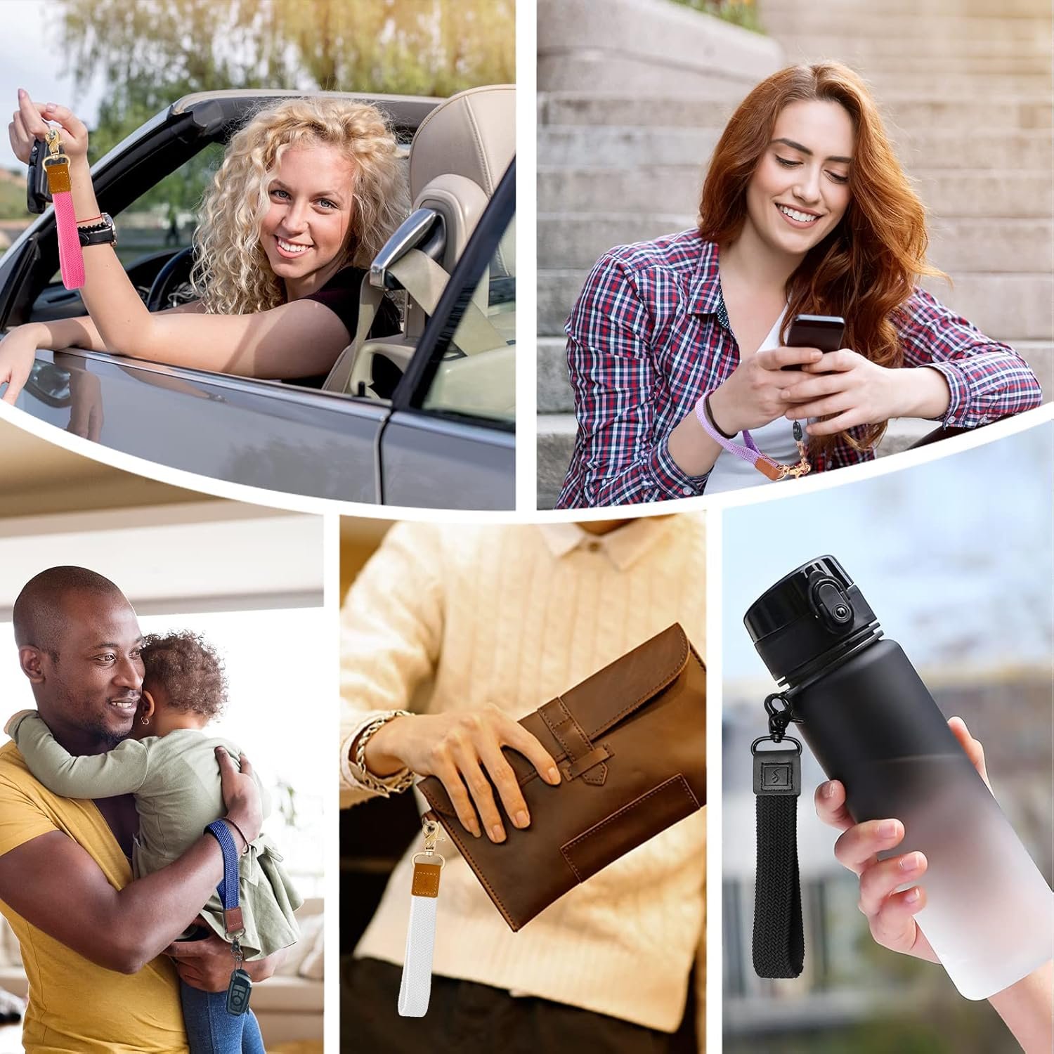 Keychain,Braided Cute Wrist Lanyards for Keys, Key Chain Holder for Women Men - 图片 2