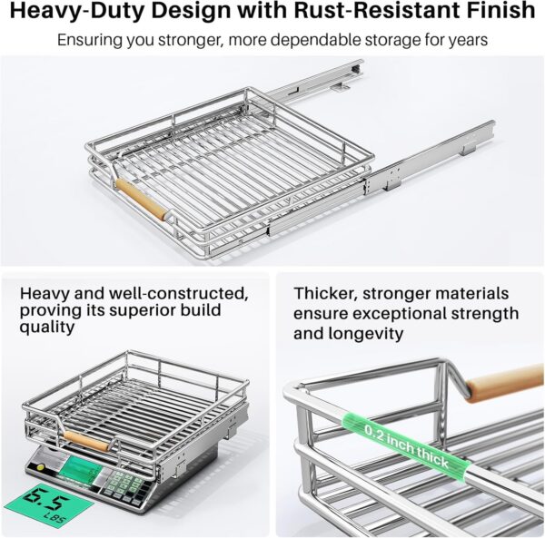 Sliding Lid Holder and Pan Rack in Kitchen, Slide Out inside Cabinet Storage for Pot Lid, Bakeware - 图片 3
