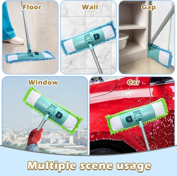 Replacent Wet Mopping Pad & Washable Dry Sweeping Cloths for Hardwood Floor/Tile/Marble Cleaning - 图片 4