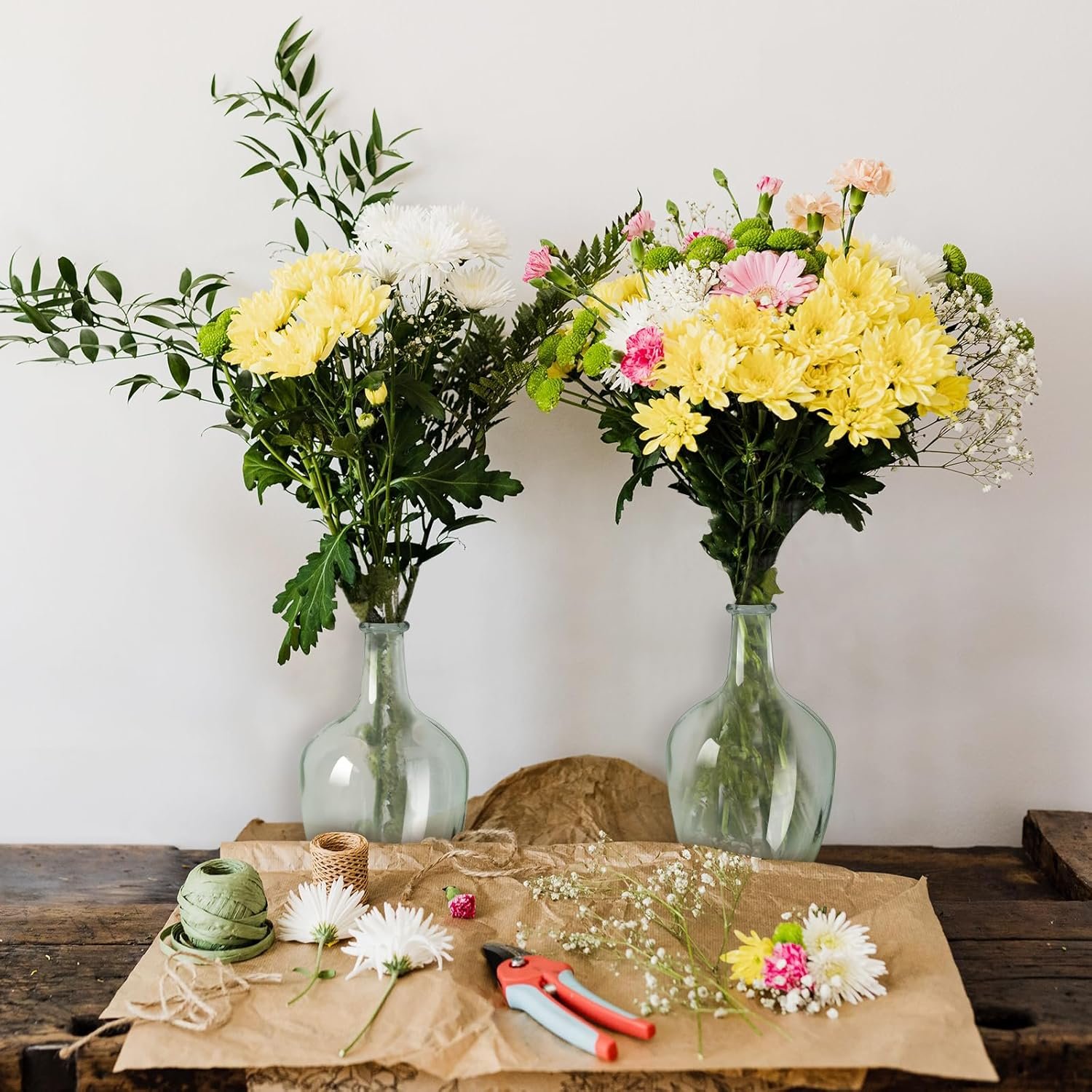 Clear Glass Vase Tall Farmhouse Vase for Branches Glass Vases for Centerpieces in Home Decoration - 图片 2