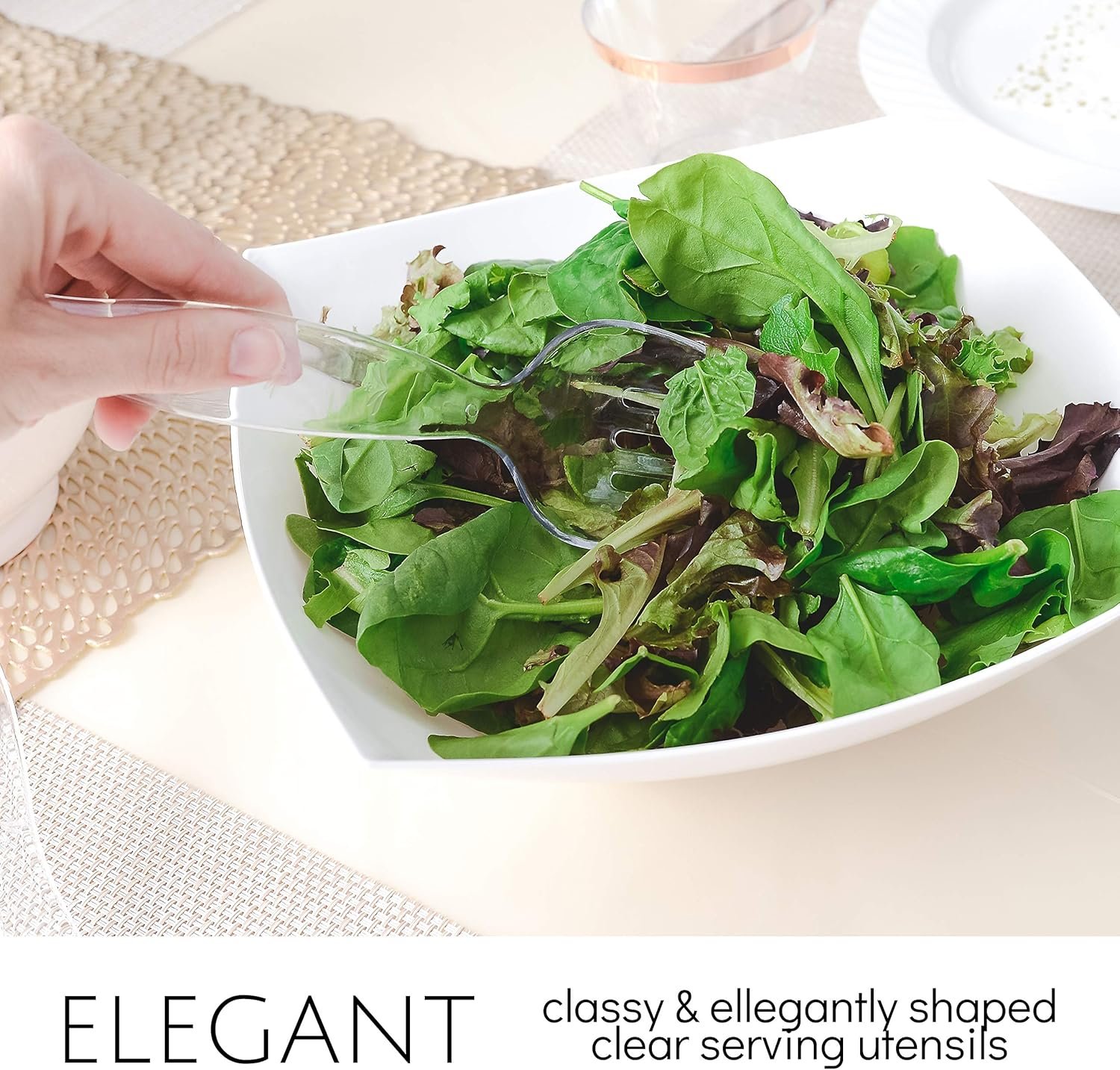 Disposable Plastic Serving Forks Durable Heavy Duty Premium Serving Utensils Clear Pack of 4 - 图片 4