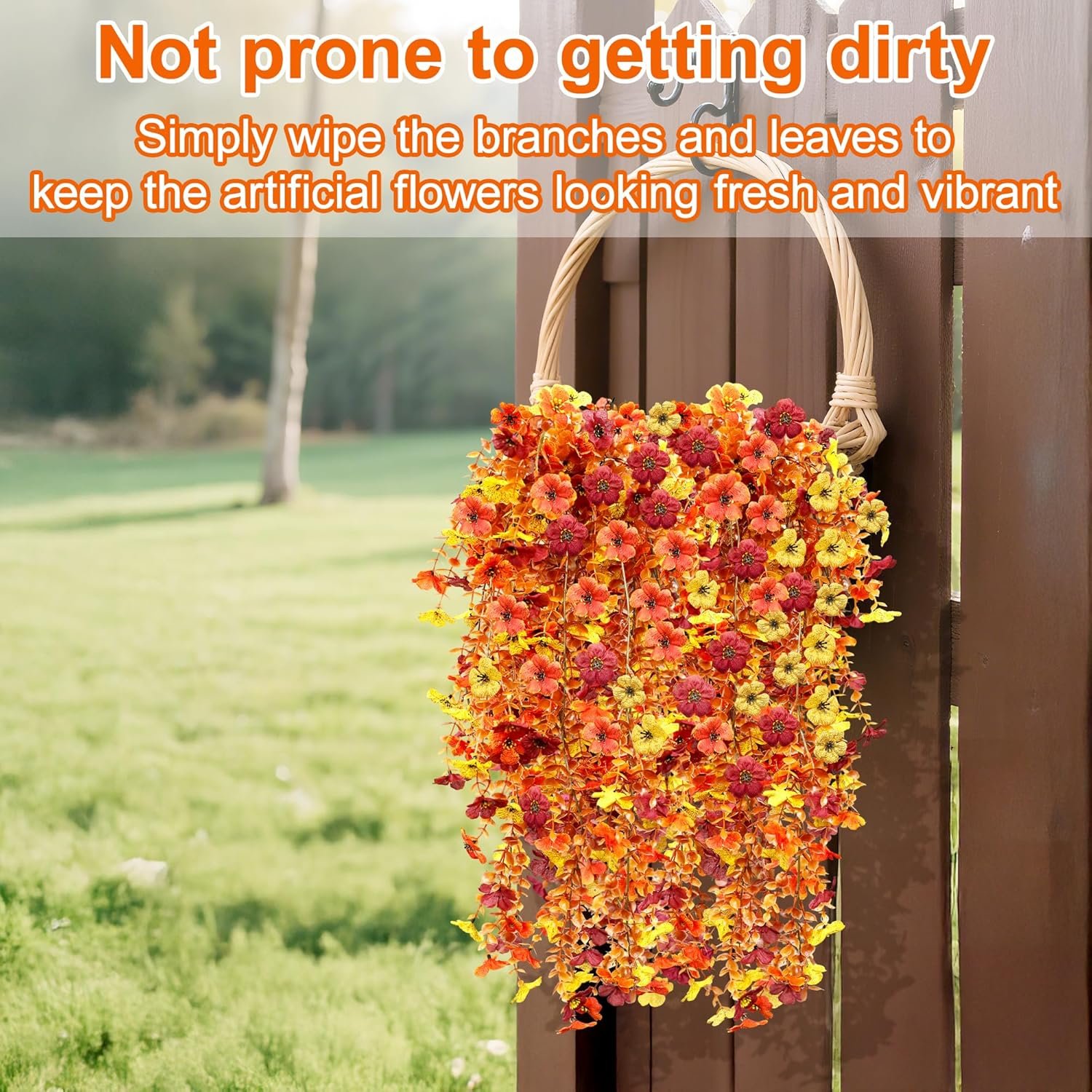 6 Bunches 3-Color Fake Fall Flowers for Decoration - 图片 2