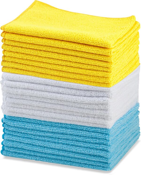 Cleaning Cloths Lint Free, Streak Free, Non-Abrasive, Reusable and Washable, 16" x 12",