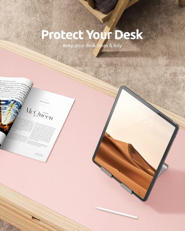 Large Mouse Mat, Non-Slip PU Leather Blotter, Laptop Pad - 图片 2