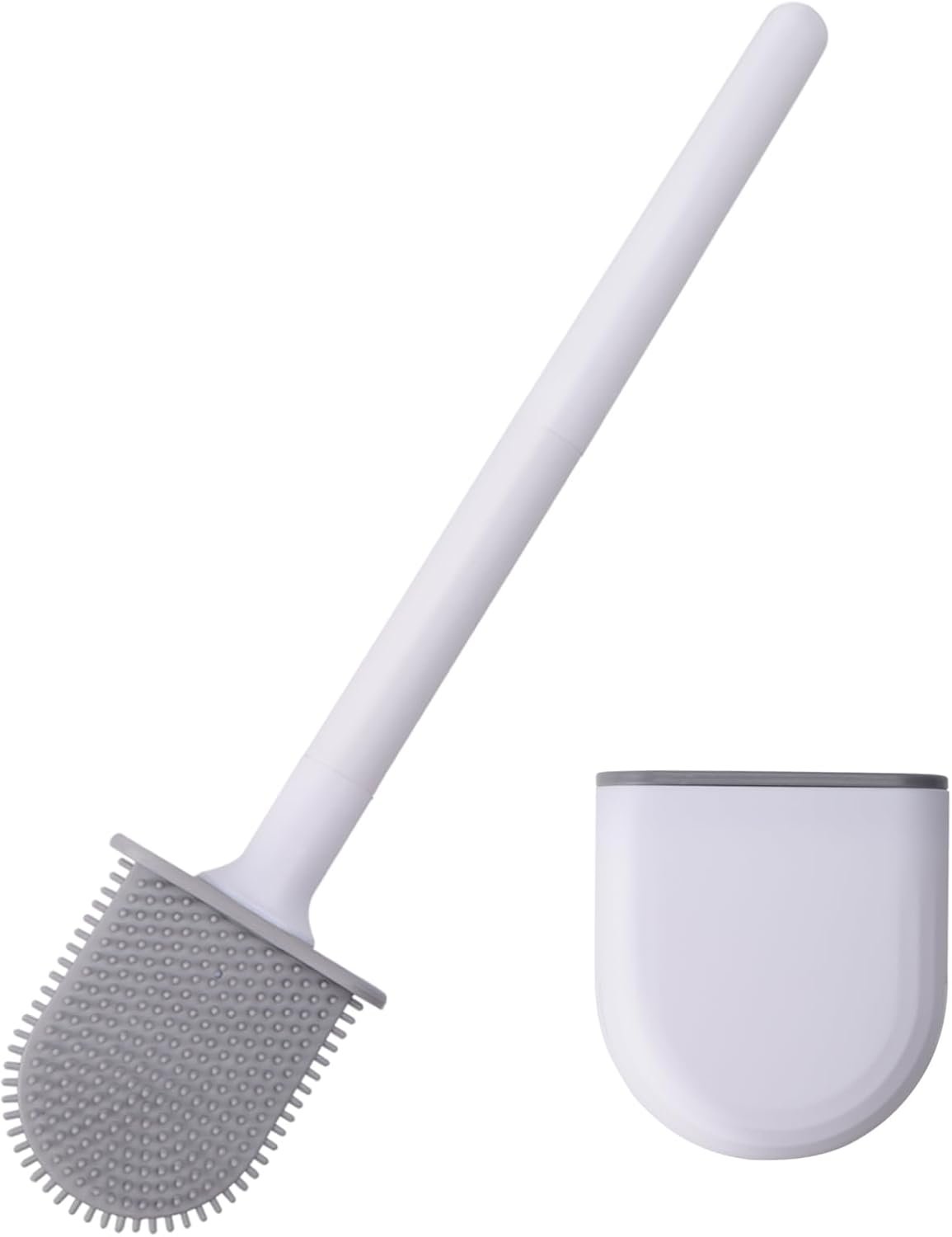 Toilet Bowl Brush, Toilet Brush Silicone Won't Damage Toilets, Wall Mounted Toilet Brush-Anti-Roll, Anti-Drip Design