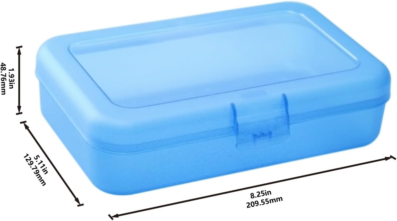 Basics 4-Pack Large Pencil Cases - Durable Plastic School Supply Pencil Box - Multi-Color Student Organization Cases for Office - 图片 5