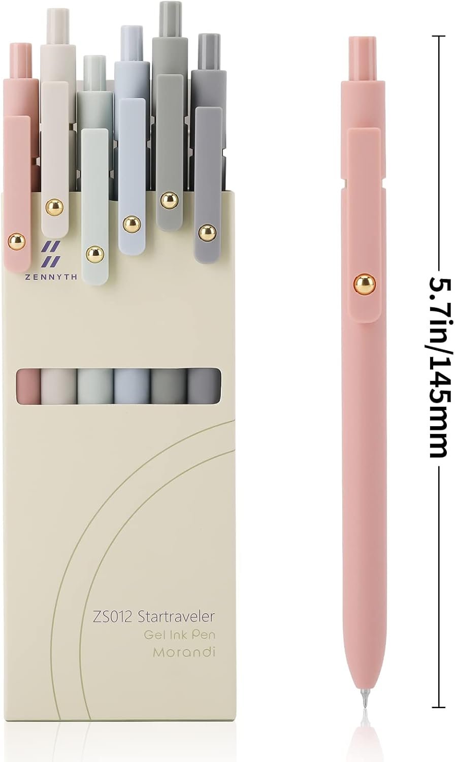 "6 Pcs 0.5mm Quick Dry Black Ink Pens Fine Point Smooth Writing Pens, Cute Office School Supplies Gifts for Women " - 图片 5