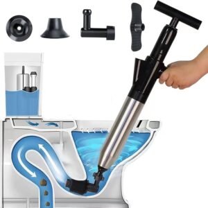 Toilet Plunger High Pressure Air Drain Blaster Gun Drain Clog Remover Tools Air Plunger Heavy Duty Drain Powerful Plungers for Toilet Unclog Toilet